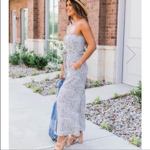 Pink Lily strapless Jumpsuit